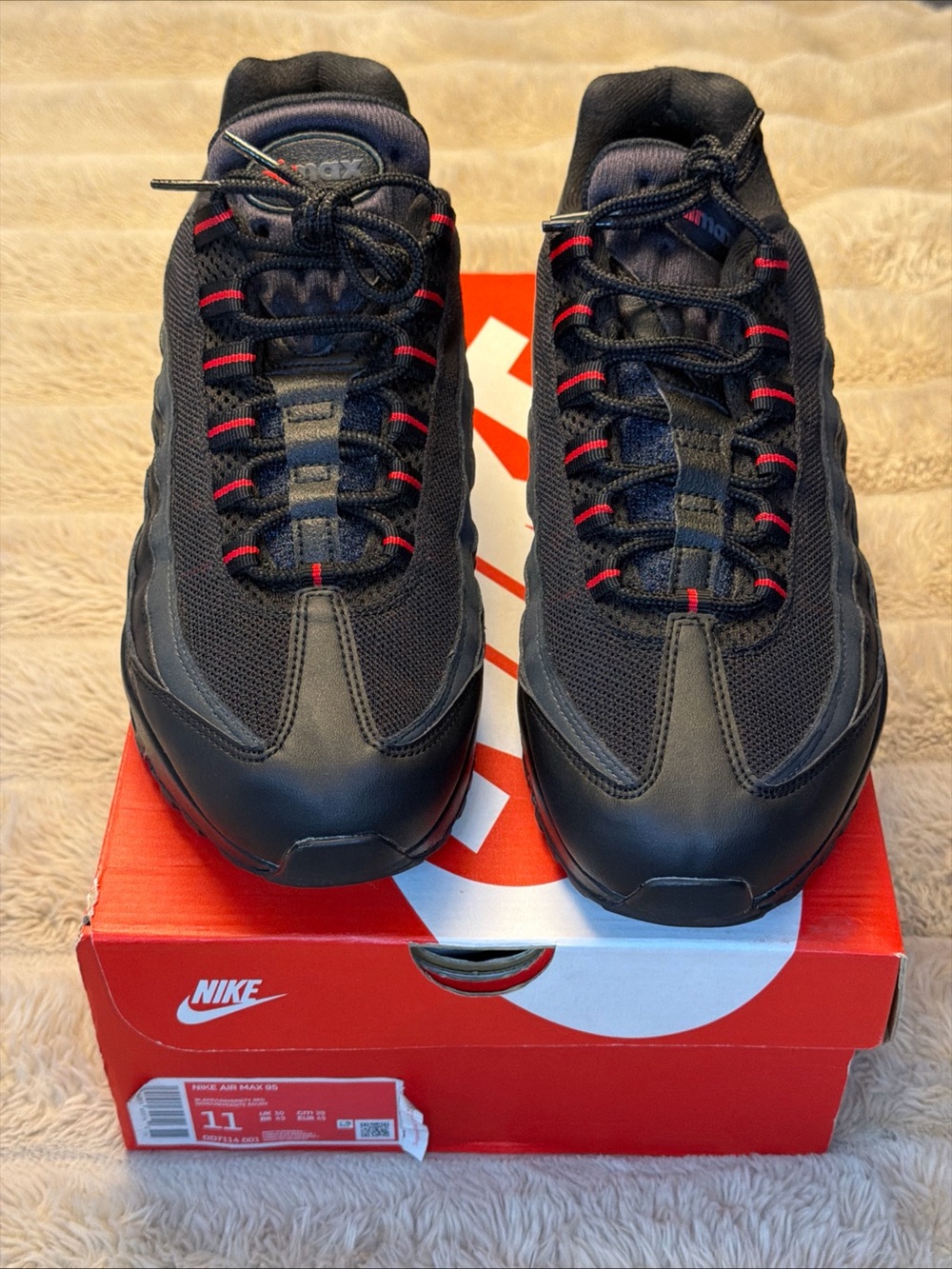 Nike Black Sneakers with Red Lace Accents - Picture 9 of 12